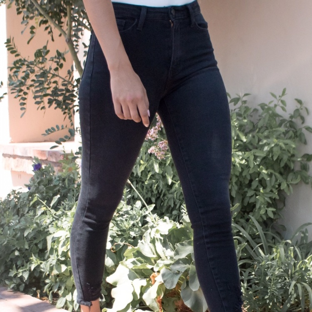 Lulus Just Black high rise skinny jeans 24
